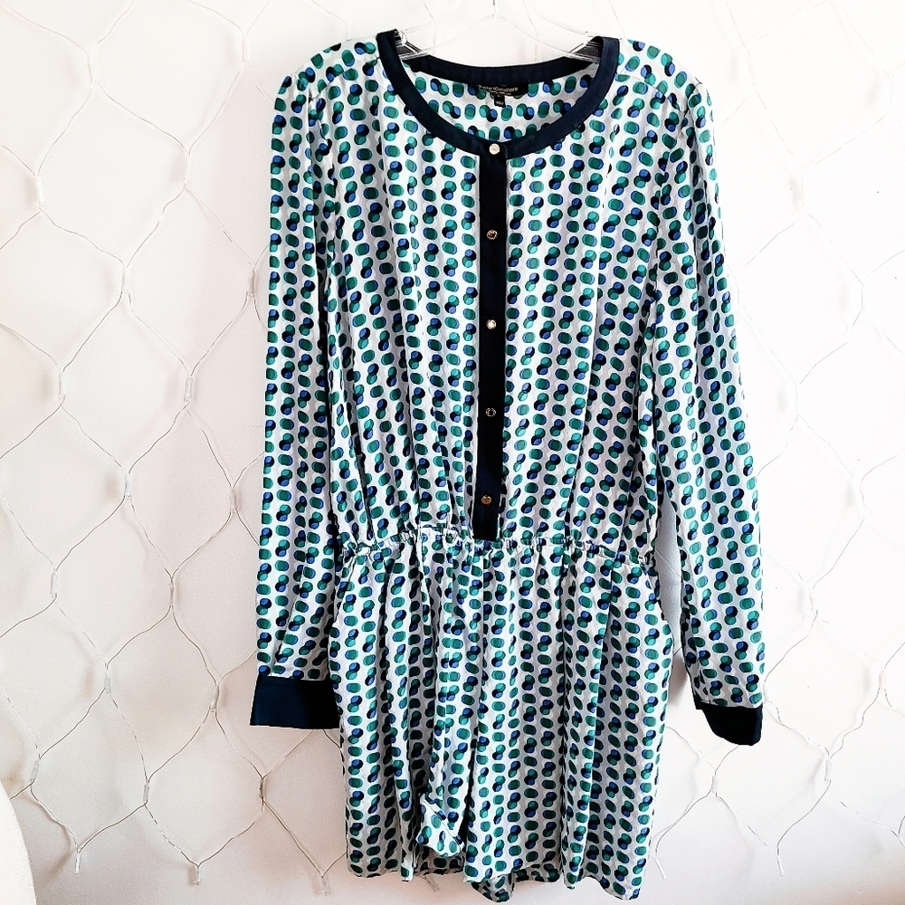 Juicy Couture Romper • 100% Silk • Elastic Waist • Button Down • Large